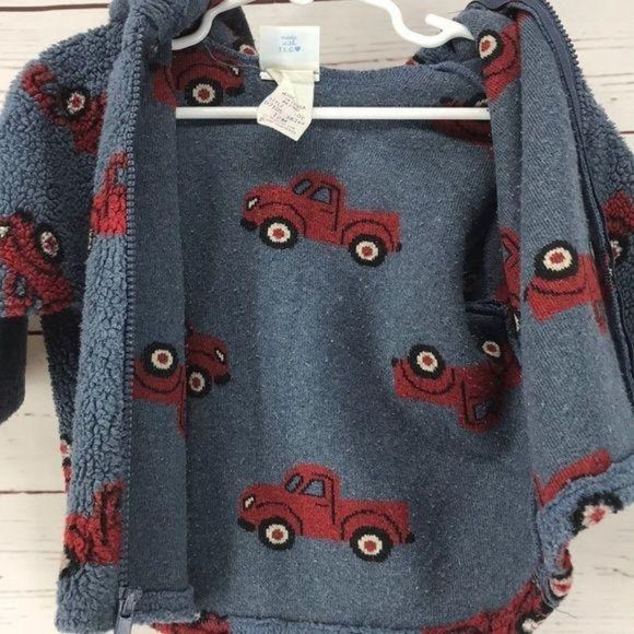 Hartstrings‎ Baby ZIP Up fleece Red Truck 12 months hooded Jacket - Picture 5 of 7